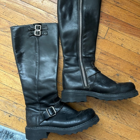 Vintage John Fluevog Big Ruth Tall Leather Boots - Picture 1 of 4